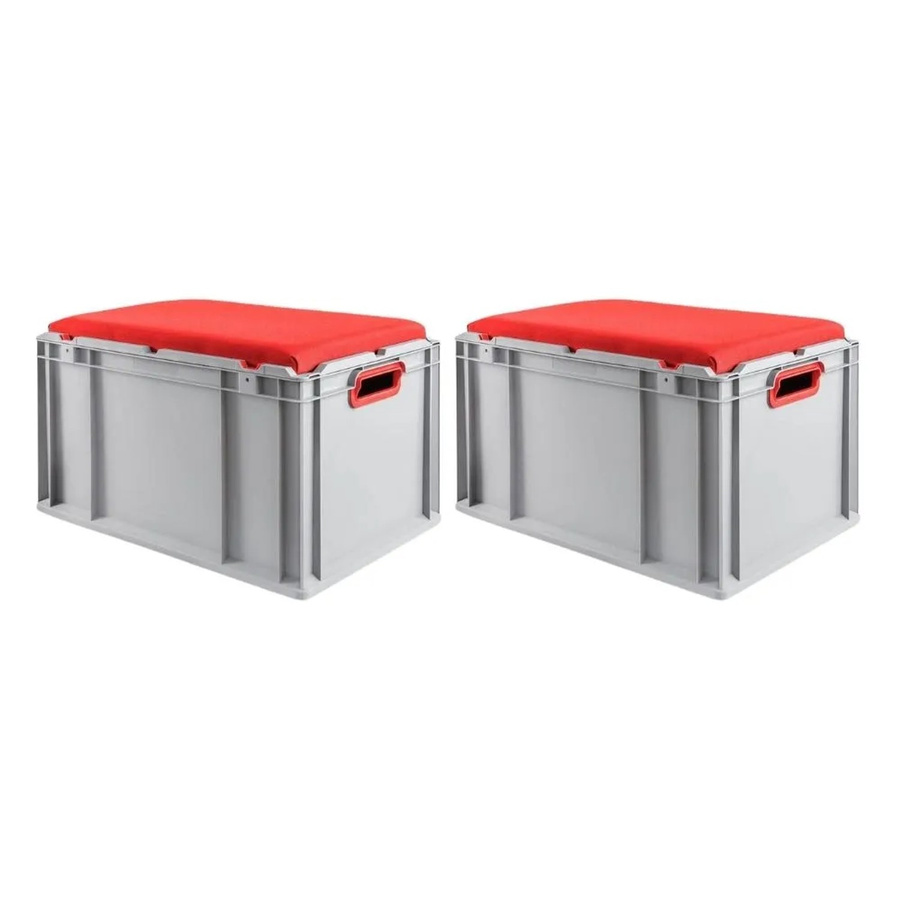 PROREGAL SparSet 2 x Eurobox NextGen Seat Box Rot, Eurobehälter mit verstärktem Boden aus Kunststoff, H x B x T: 36,5 x 40 x 60 cm - Bild 2