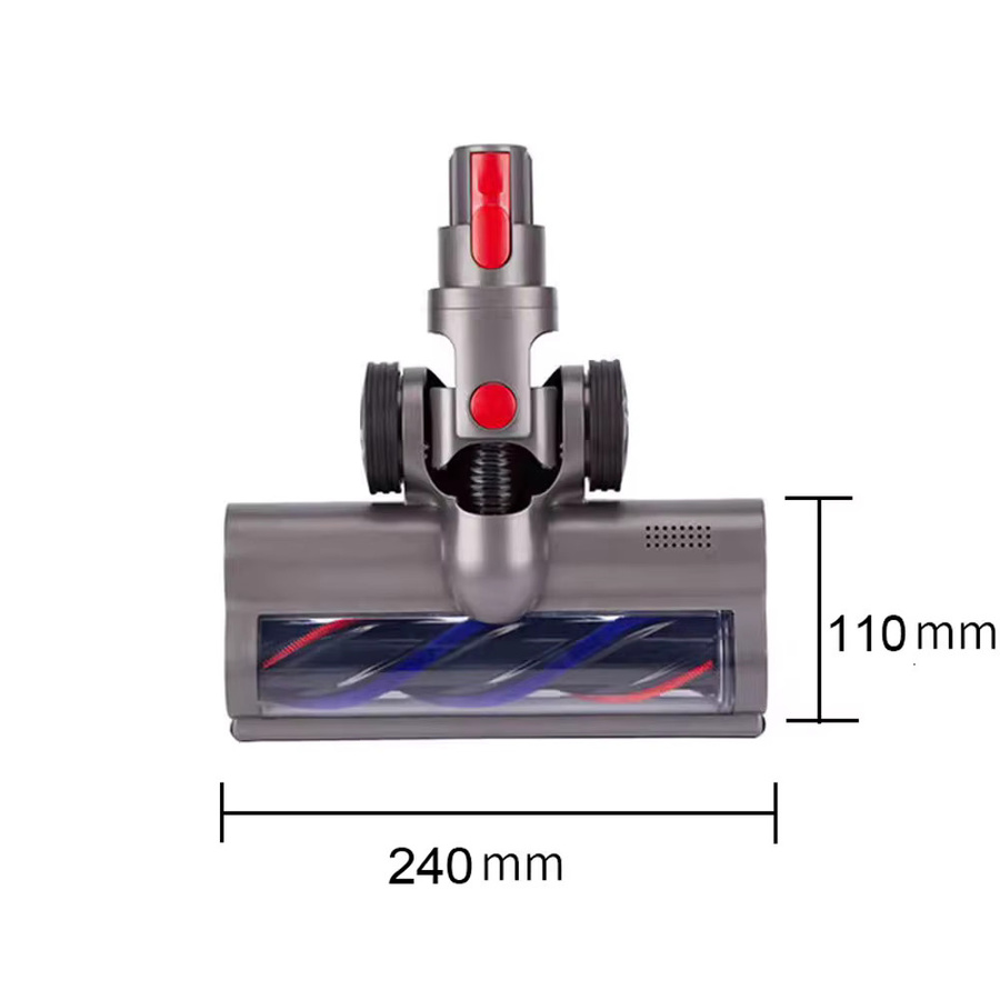 Elektrischer Bürstenkopf in Grau passend für Dyson V7 V8 V10 V11 V15 Staubsauger als Ersatz Bodenbürste - Bild 2