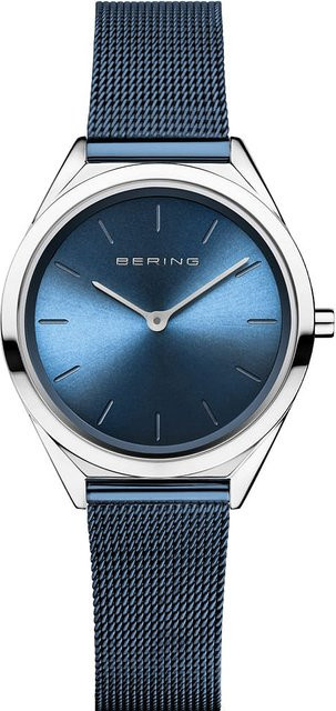 Bering Armbanduhr, Edelstahl, Quarz, 31 mm, Blau, Damen - Bild 1