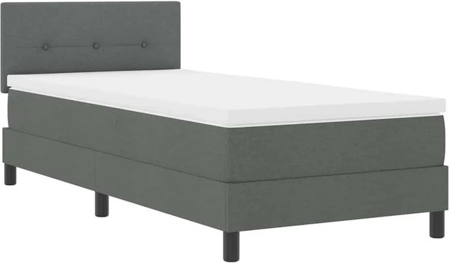 vidaXL Boxspringbett mit Matratze und LED-Unterbettbeleuchtung in Dunkelgrau, B/T/H: 80 x 200 x 88 cm - Bild 1