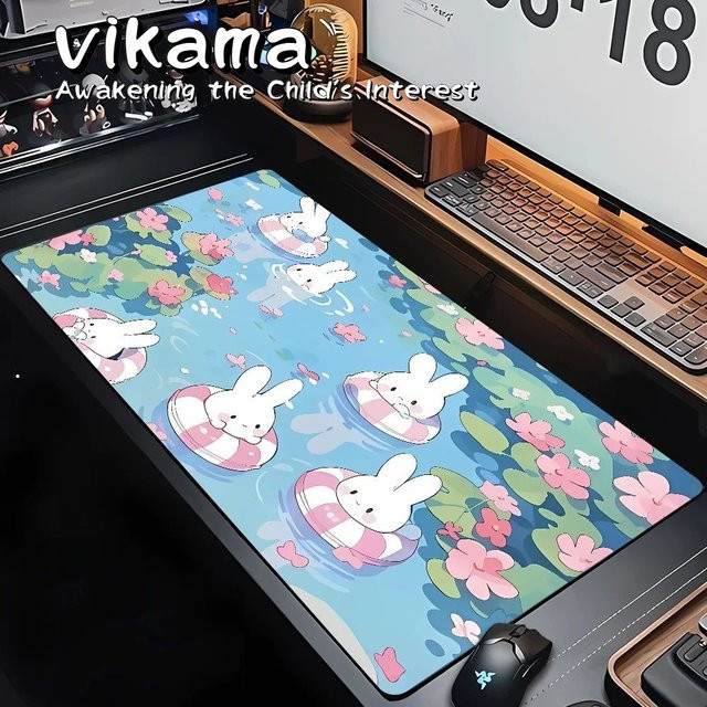 VIKAMA Mauspad mit Handgelenkstütze im Cartoon-Anime-Design, extra groß, multicolour - Bild 1
