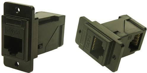 Cliff Metall Durchführungsstecker CP30752MB3 Adapter für Ethernet/LAN, rechtwinklig, Einbau, Schwarz - Bild 1