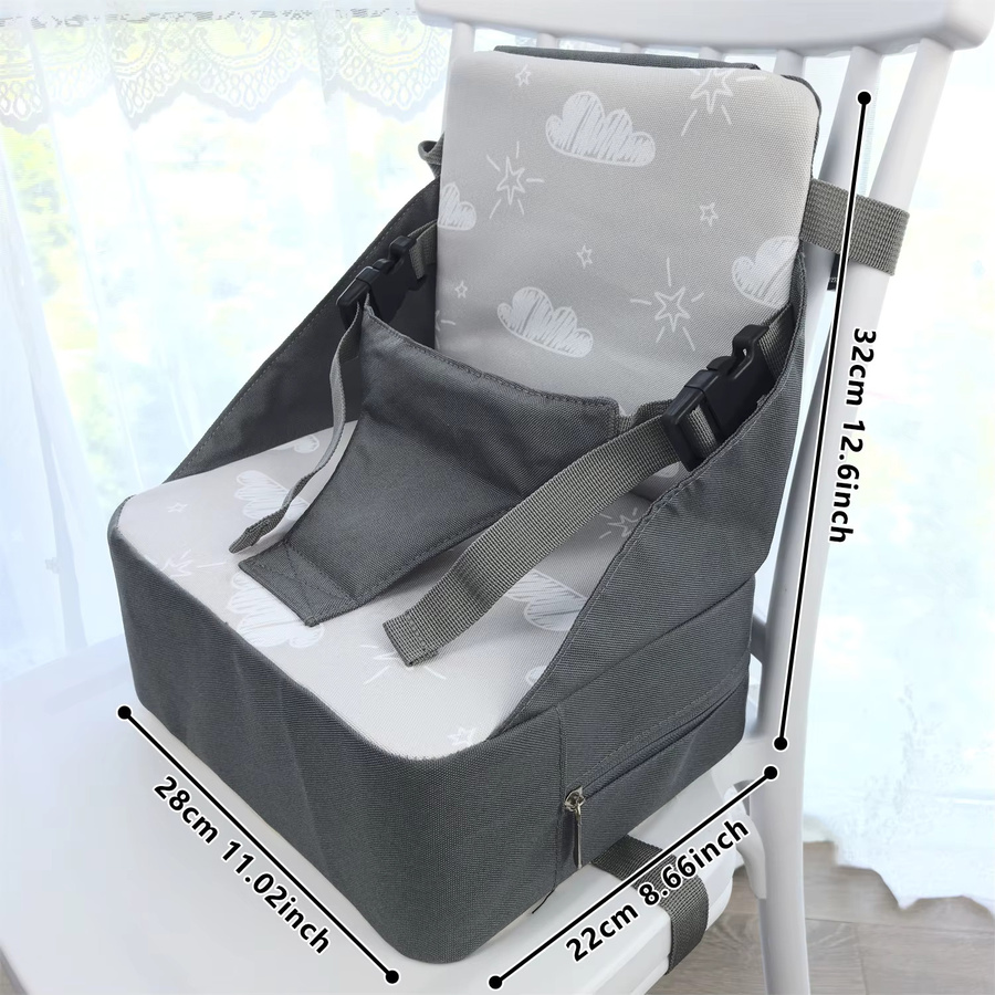 Sitzerhöhungssitzkissen für Kleinkinder und Babys in Grau für Esstisch und Küchenstuhl - Bild 2