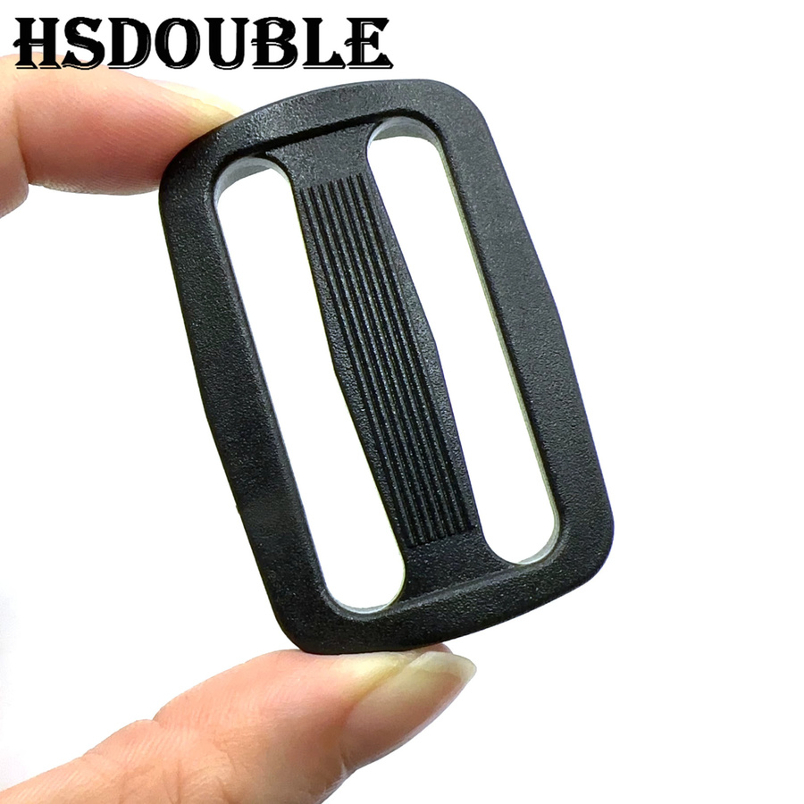 10er Packung HSDOUBLE Kunststoff Gurtband Schnallen Set mit Curve Slider Tri-Glide und Tri-Ring in Schwarz, Größen 15 bis 50 mm - Bild 3