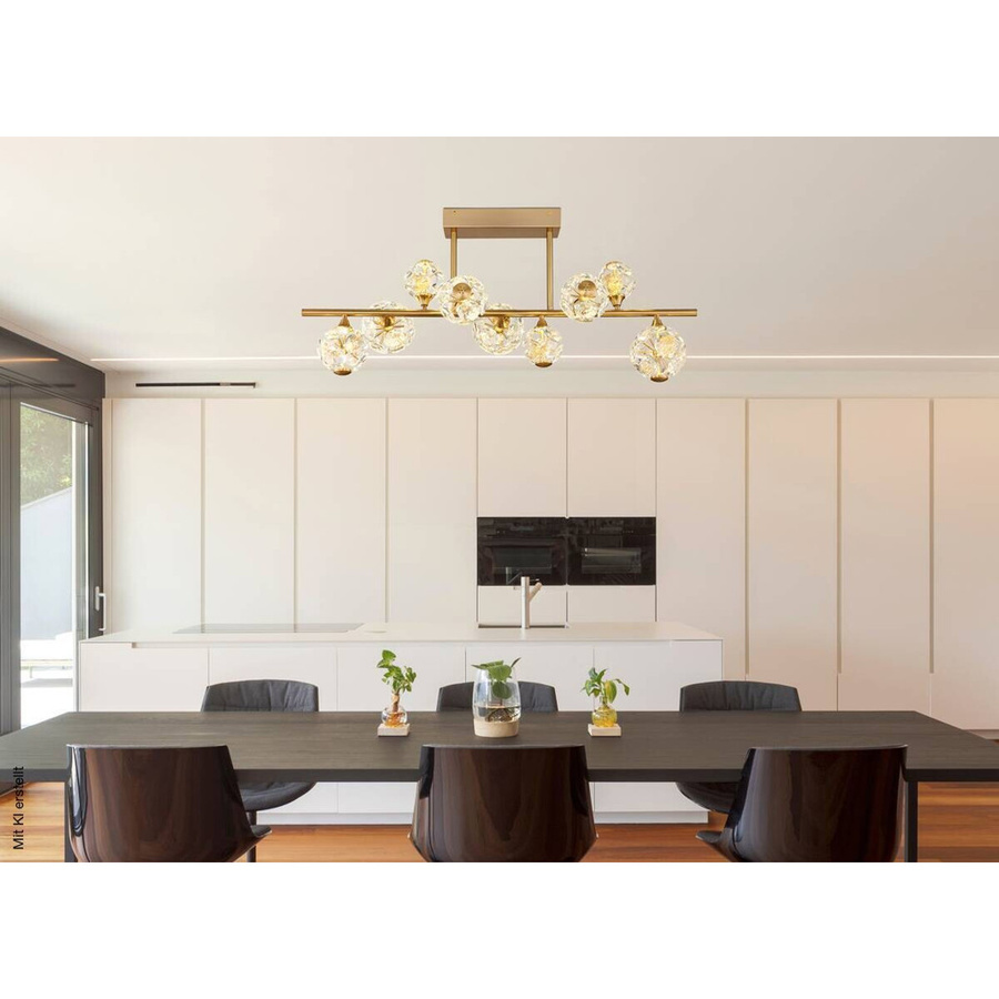 Globo Lighting Deckenleuchte aus Metall und Kristallglas in Gold und Transparent, B/H/T: 34,5 x 101 x 34,5 cm - Bild 2