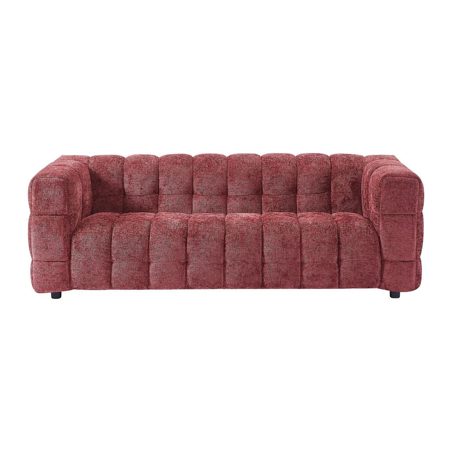 Vente-unique Sofa Lerici in Bordeaux mit Steppeffekt und Stoffbezug, Breite: 213 cm - Bild 2
