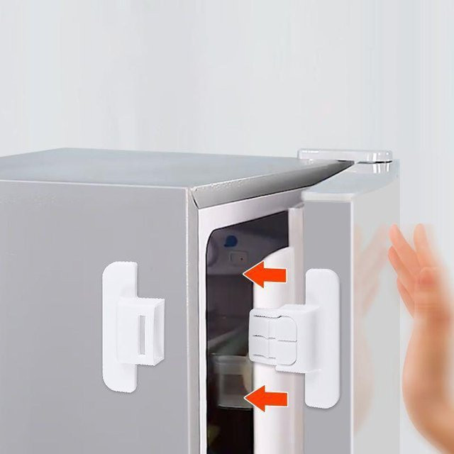 2er-Set Kindersicherung für Kühlschrank und Schränke in Grau und Weiß von SwoopBuy - Bild 1