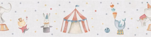 A.S. Creation Vlies-Bordüre Zirkus in Bunt-Beige, B/H: 5 x 0,13 m - Bild 1