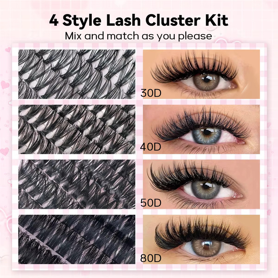 330er Set Falsche Wimpernstreifen, Black, Unisex - Bild 4