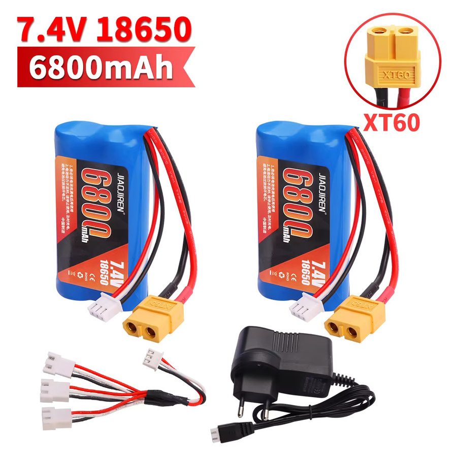 Henglong Li-Ion Akku 2S 7,4 V 6800 mAh mit XT60 Anschluss für 1/16 RC Panzer Blau - Bild 2