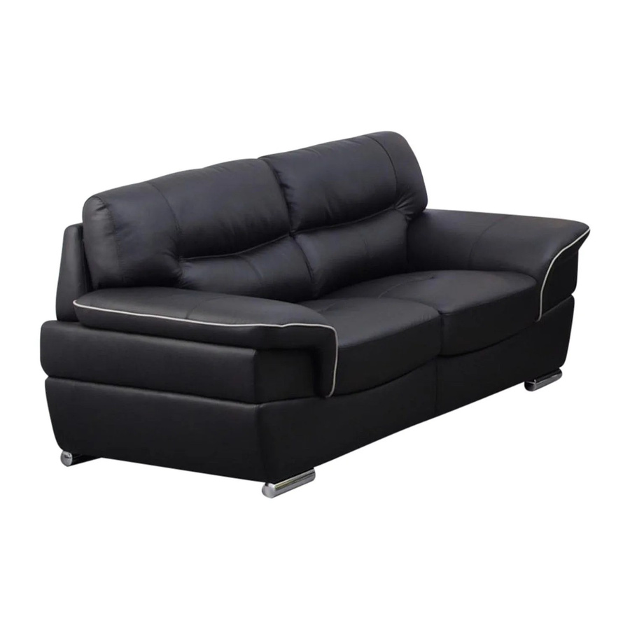 Vente-unique Sofa Thibault in Schwarz mit Rindsleder und Kunstleder, Breite: 168 cm - Bild 2