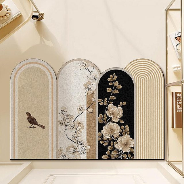 Schmutzabweisende Bodenmatte aus Polyester in Beige, B/B: 40 x 60 cm - Bild 1