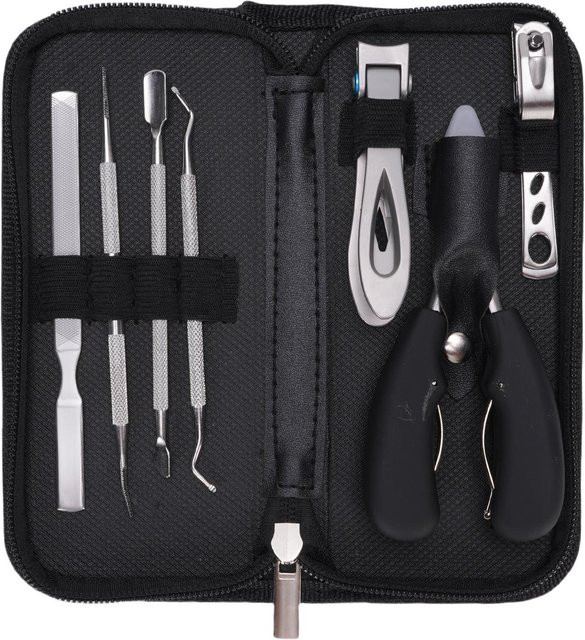 Koogeelife Pedikürewerkzeug-Set aus Edelstahl, 7-teilig, Grau - Bild 1
