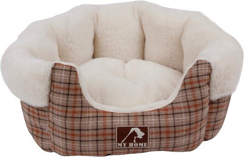 Heim Classic Hunde- und Katzenbett mit herausnehmbarem Kissen in Braun/Beige, B/T/H: 60 x 50 x 21 cm - Bild 1