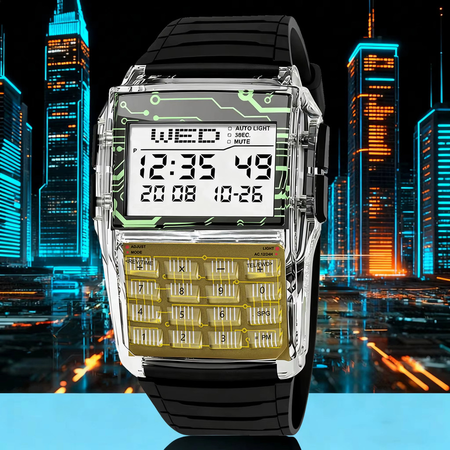 SHUAIKE Digitaluhr, Kunststoff, Weiß, Herren - Bild 3