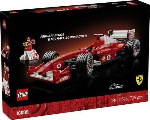 LEGO Icons Ferrari F2004 und Michael Schumacher Modellauto ab 18 Jahren