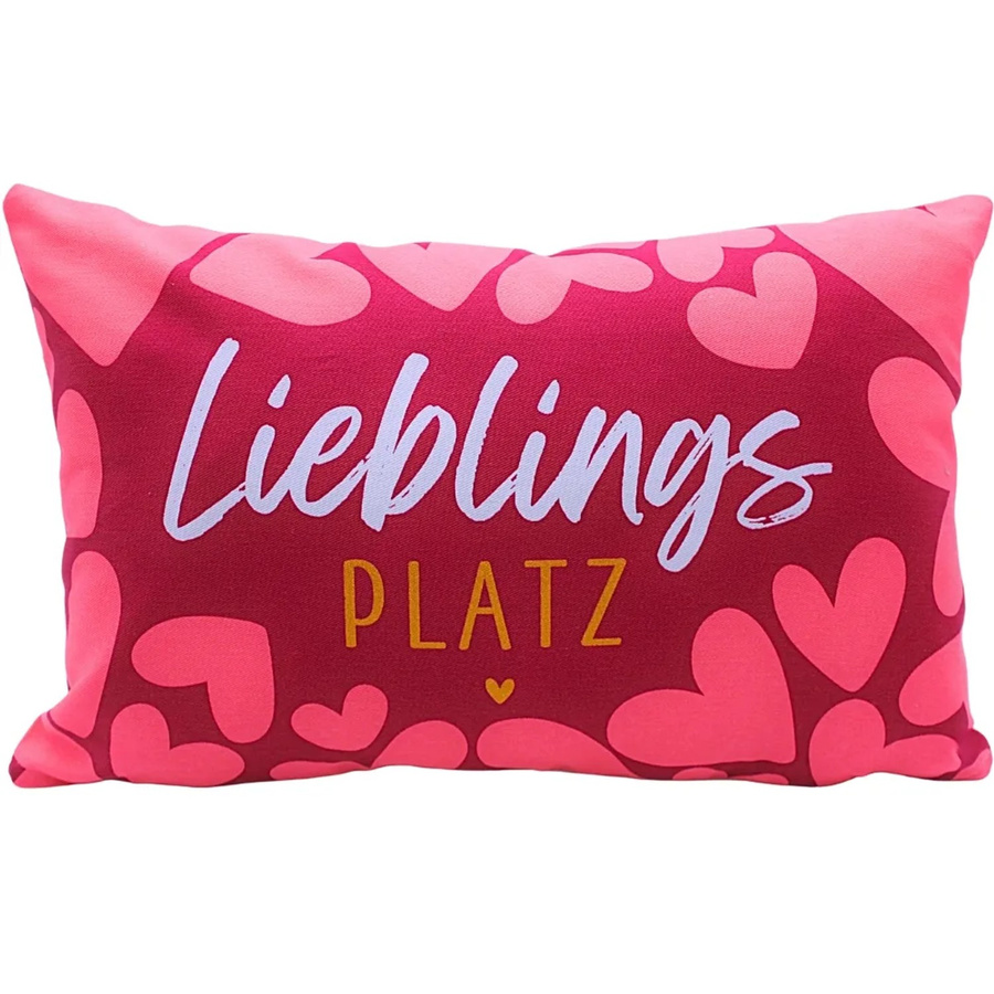 Dekohelden24 Zierkissen aus 100% Baumwolle in Rot und Pink, B/H/T: 40 x 23 x 13 cm - Bild 2