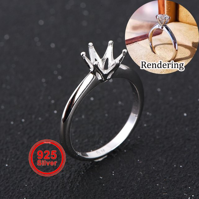 weainy Ringfassung, 925 Silber, Klassisch, Unisex - Bild 1