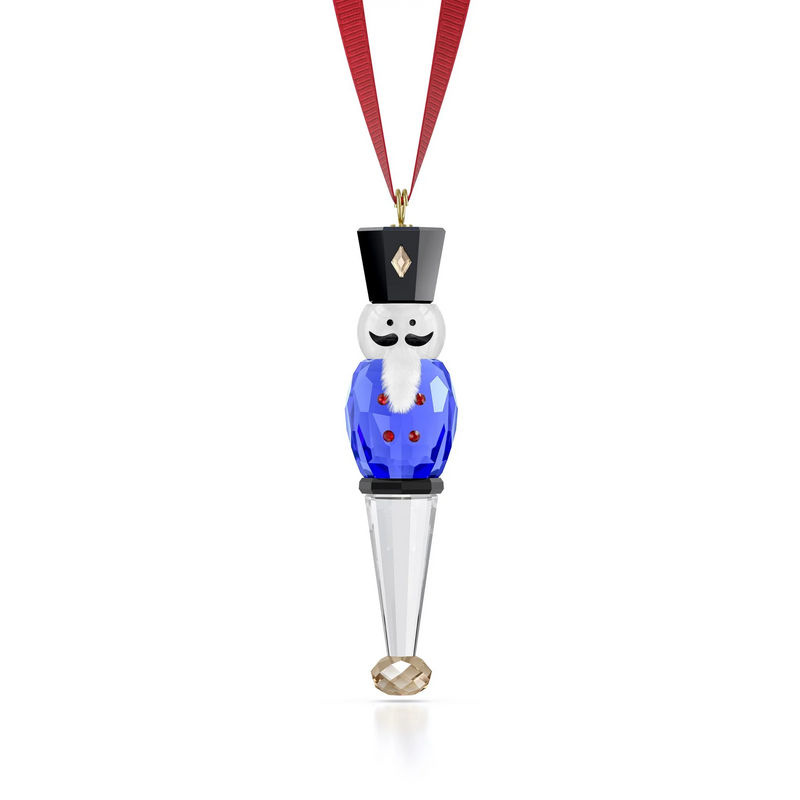 Swarovski Kristallfigur Nussknacker Blau als Weihnachtsdekoration aus Glas und Textil - Bild 2