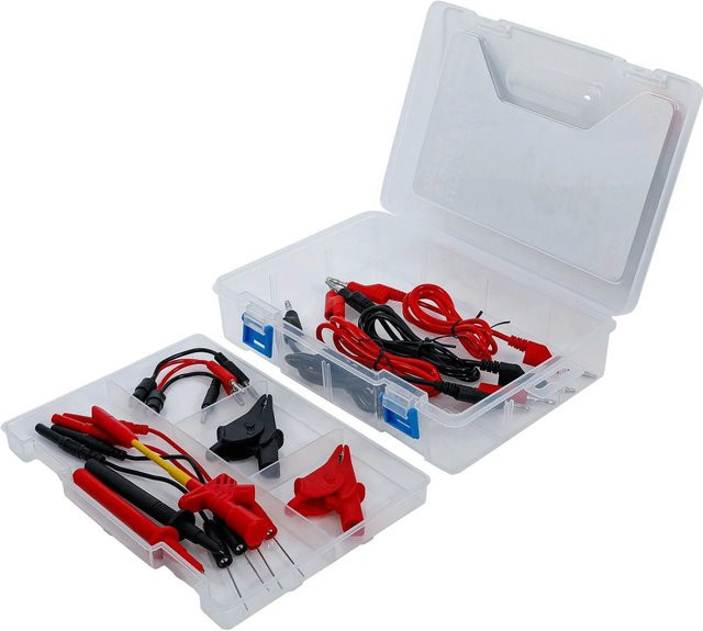 BGS Messkabel und Prüfspitzen Zubehör Sortiment für Multimeter, 15-teilig, Rot - Bild 1