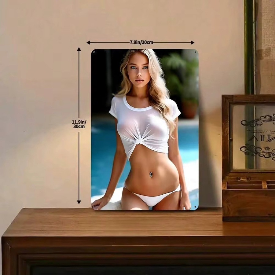 Vintage Wandkunst aus Metall CIFBUY Bikini Stranddekoration B: 30,5 cm, H: 20,3 cm - Bild 2
