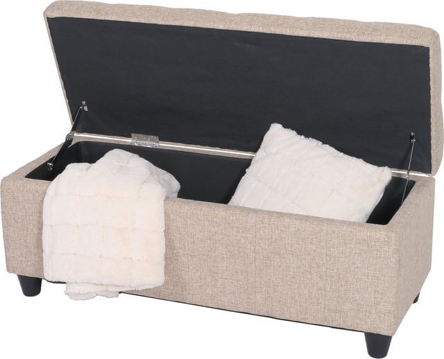 MCW Aufbewahrungstruhe Kriens Sitzbank aus Stoff in Beige, B/T/H: 114 x 45 x 45 cm - Bild 1