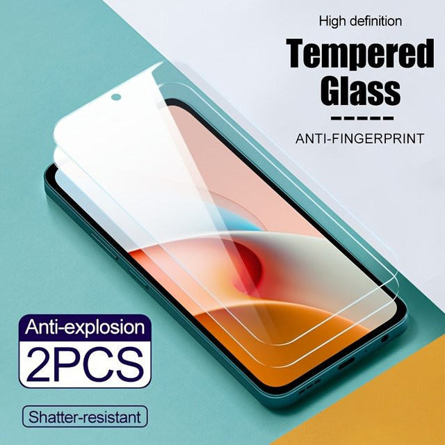 2 Stück Xiaomi Handy-Displayschutzfolie aus gehärtetem Glas für Redmi 13C, 12, 12C, Note 13, Note 12s und 13Pro+ in Transparent - Bild 1