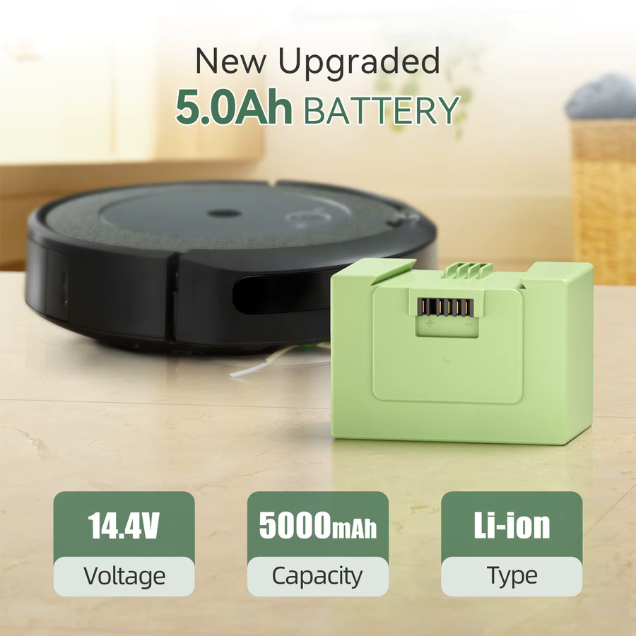 Bonacell Ersatzakku 14,4V 5000mAh für iRobot Roomba I7, I3, I4, E5, E6 Saugroboter - Bild 2