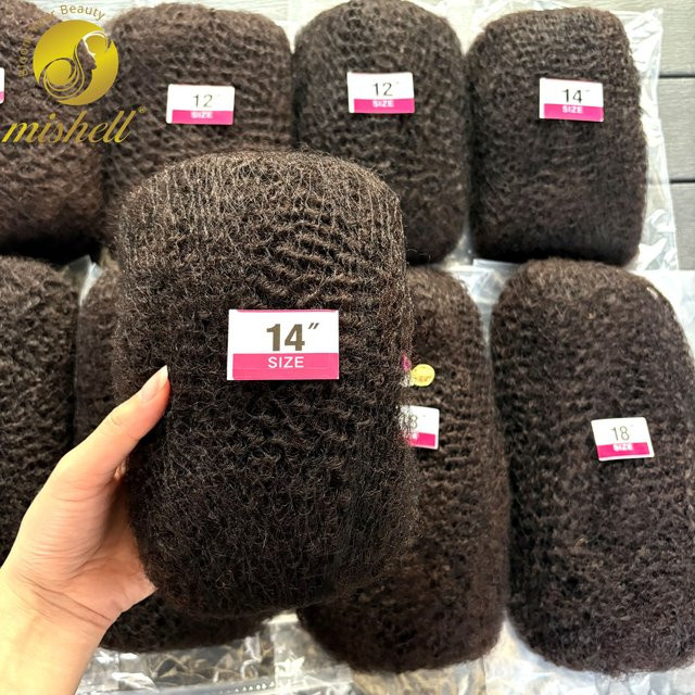 MISHELL Afro Kinky Curly Echthaar-Extensions, 10-16 Zoll, Unisex - Bild 1