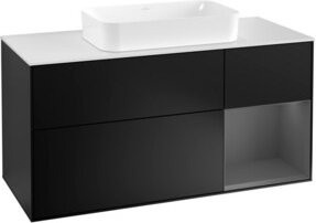 V&B Waschtischunterschrank Finion in Blau mit schwarzem Griff, Breite: 120 cm, Tiefe: 50,1 cm - Bild 1
