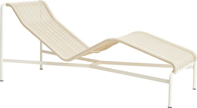 HAY Palissade Cord Chaise Longue aus pulverbeschichtetem Stahl in Weiß mit UV-beständigem Polyester Cord - Bild 1