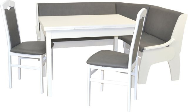 4tlg. Eckbankgruppe Möbel Direkt Online in Buche Braun mit ausziehbarem Tisch, Schenkelmaß: 125 x 165 cm - Bild 1