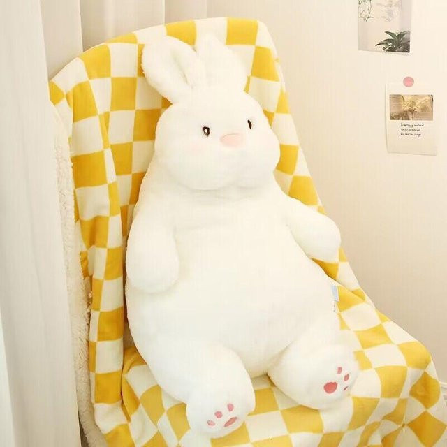 Yiran Health & Beauty Niedliche Große Kuscheltier Fauler Hase Puppe, Plüsch, Weiß - Bild 1