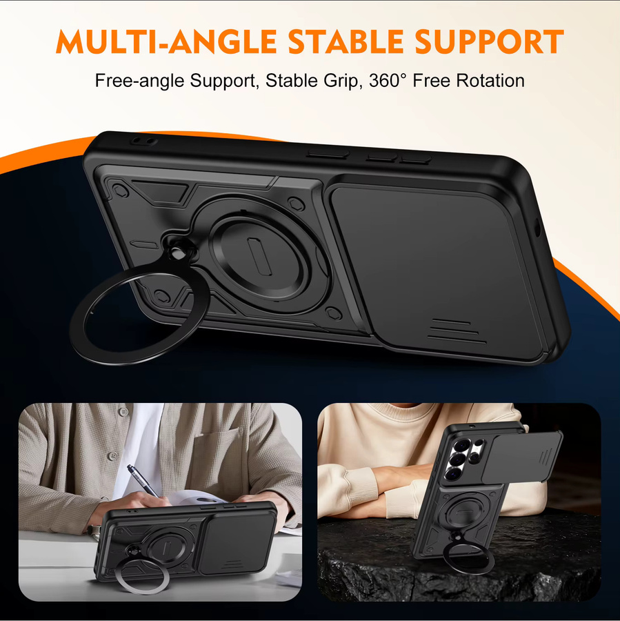 Magnetische Handyhülle für Samsung Galaxy S26 Ultra S26 Plus A57 A37 A17 A07 A56 A36 A26 mit 360 Grad drehbarem Ständer und Kameraschutz in Schwarz oder Blau - Bild 3