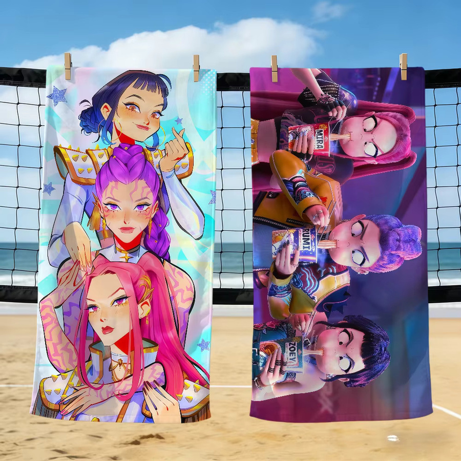 Weiches Anime Strandtuch für Reisen und Schwimmen, Multicolor, B/H: 70 x 140 cm - Bild 3