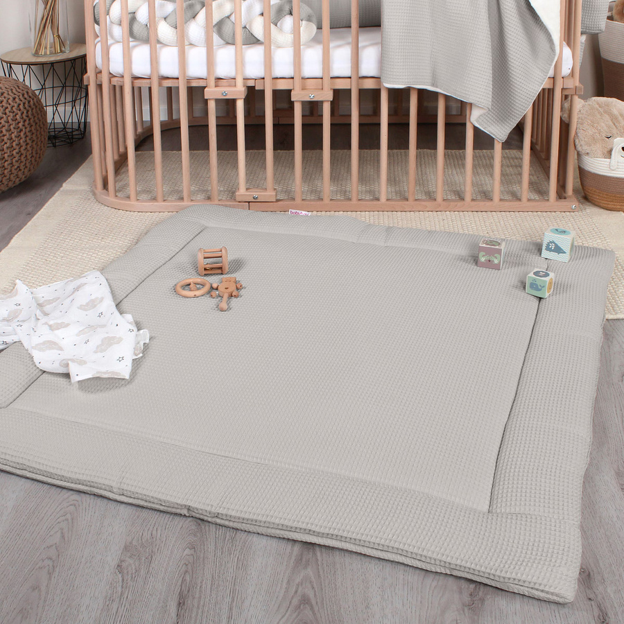 Babybay Krabbeldecke Waffelpiqué in Grau, B/T: 75 x 100 cm - Bild 2