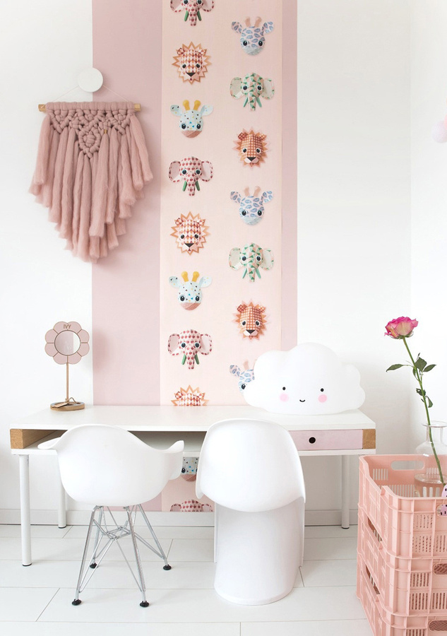 Studio Ditte Tapete Wild Animals in Pink mit Tiermotiven für das Kinderzimmer - Bild 1