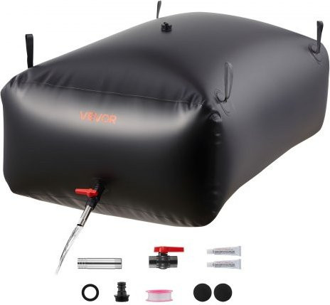 VEVOR Wasserspeicherblase aus PVC mit 540 l Volumen, auslaufsicherer und verschleißfester Wassertank inklusive Zubehörset für Wohnmobil, LKW und Outdoor-Einsätze, Schwarz - Bild 1