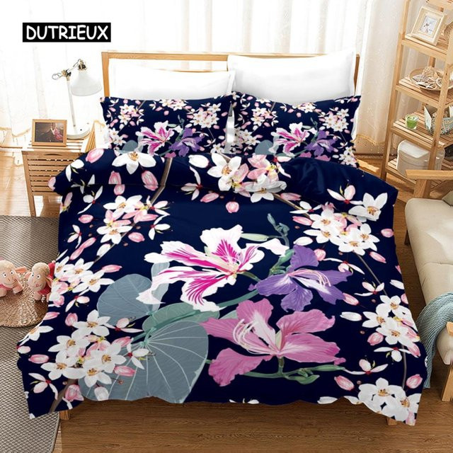 Bettwäsche-Set mit buntem Blumenmuster von Binchi Outdoor Product aus Mikrofaser, Mehrfarbig, B/H: 135 x 200 cm - Bild 1