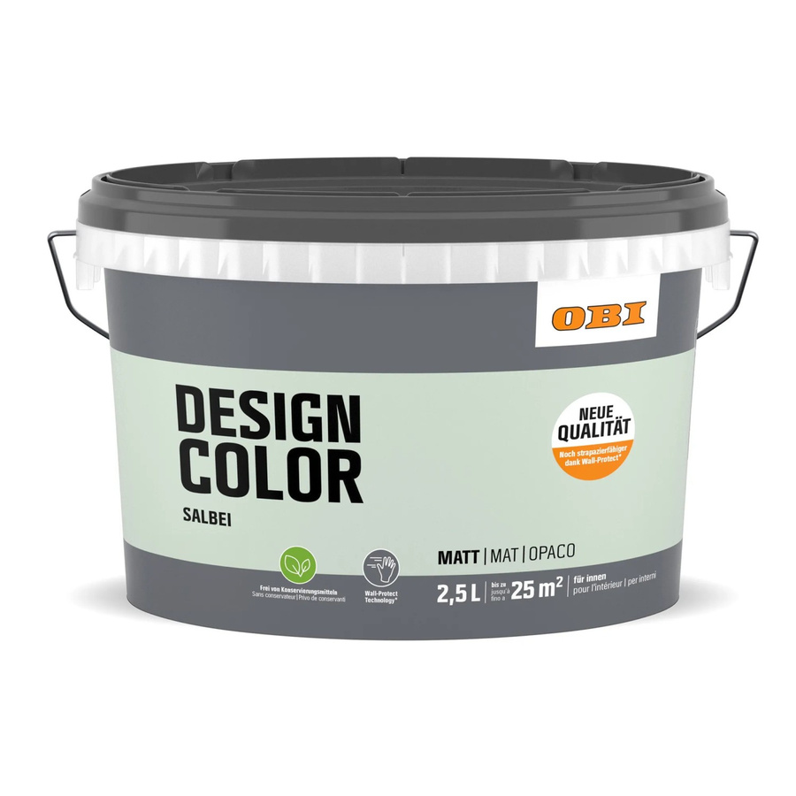 OBI Design Color Dispersion Wandfarbe Salbei Grün Wasserbasiert - Bild 2