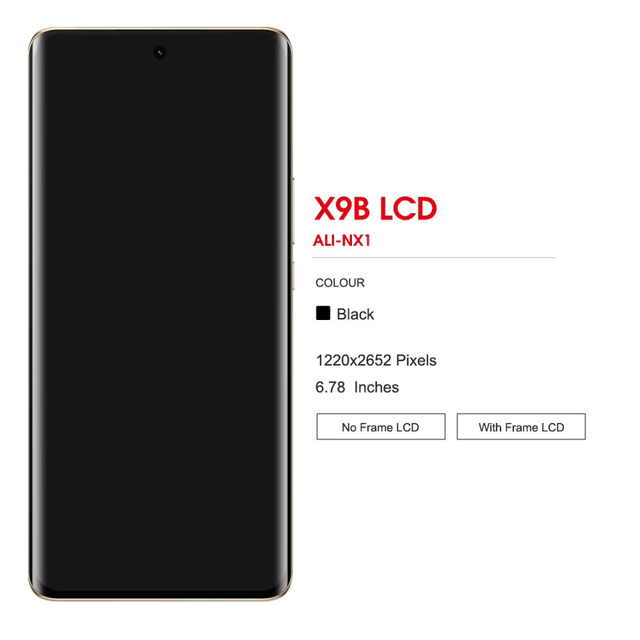 Honor X9B LCD Display mit Touchscreen Digitizer Montage und Rahmen, 6.78 Zoll, Schwarz - Bild 3