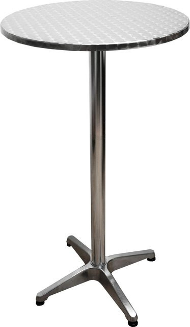 DELUKE Stehtisch IVAR Rund mit Alu-Gestell in Silber, höhenverstellbarer Bistrotisch und Bartisch - Bild 1