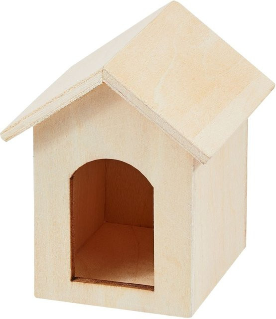 HobbyFun Miniatur Hundehütte Holz Beige - Bild 1