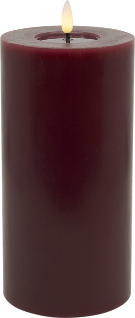 LED Stumpenkerze BASIC in Berry/Lila mit Timer und Echtwachs - Bild 1