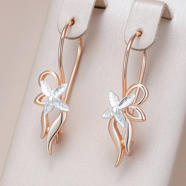 Kinel Ohrringe, 585 Roségold, Silber, Damen, Vintage - Bild 1
