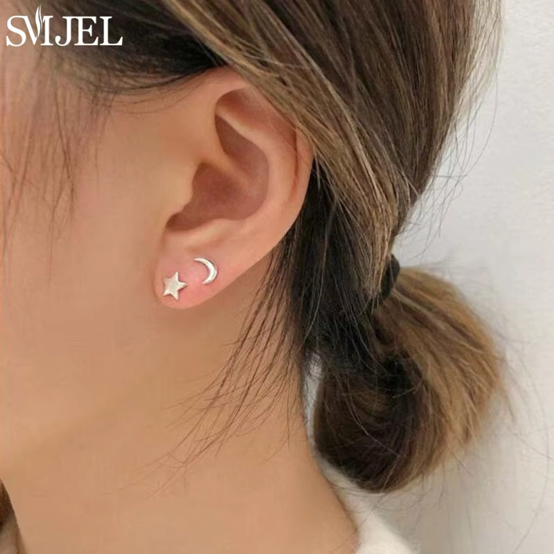 SMJEL Ohrstecker Edelstahl, Mond-Stern, Damen - Bild 3