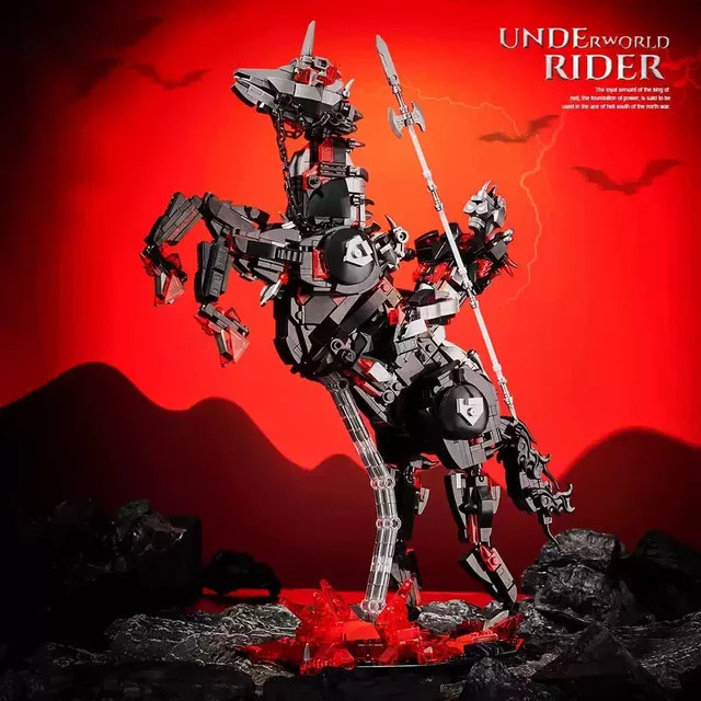 CETYL Mittelalterliche Ritter Bausteine Set mit Pferd Modell, 1178 Teile, Schwarz, Kreatives MOC Spielzeug für Kinder - Bild 1
