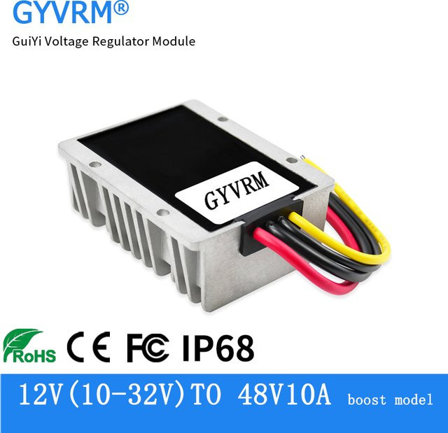 GYVRM DC-DC Aufwärtswandler Spannungsstabilisator 12V bis 48V 10A 480W in Silber - Bild 1
