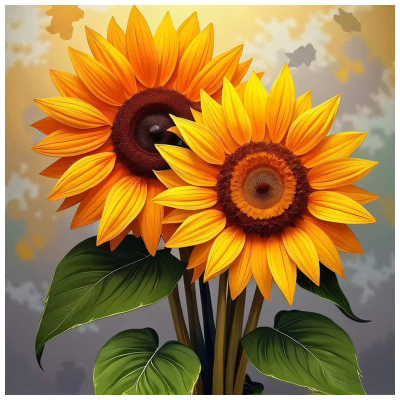 AZQSD 5D-Diamantgemälde Sonnenblumen zum Selbermachen mit Leuchtperlen und Leinwand, Blumenkunst-Stickset für deine Heimdekoration - Bild 4