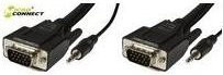 MicroConnect VGA-Kabel HD-15 Mini-Stecker (M) auf HD-15 Mini-Stecker (M) in Schwarz, Länge: 3,0 m - Bild 1